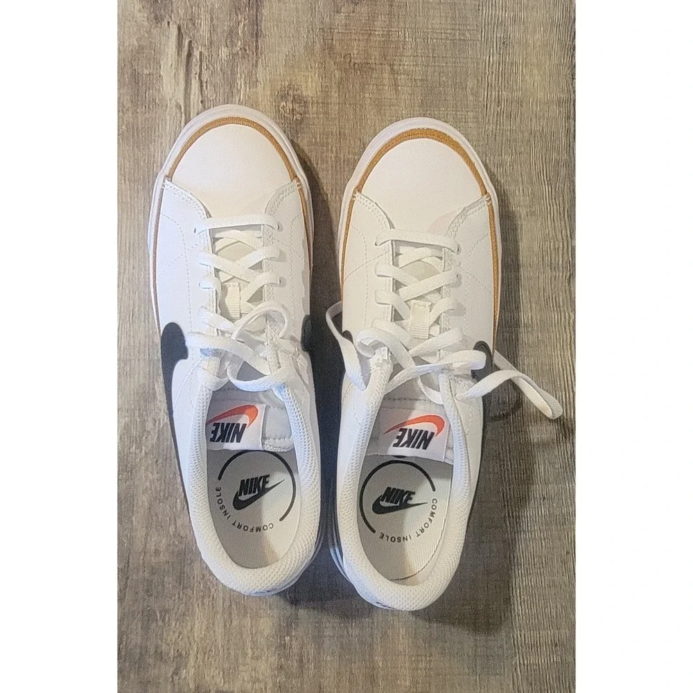 Nike Court Legacy GS Sneakers White Black Lifestyle Shoes Size 6.5Y DA5380-102